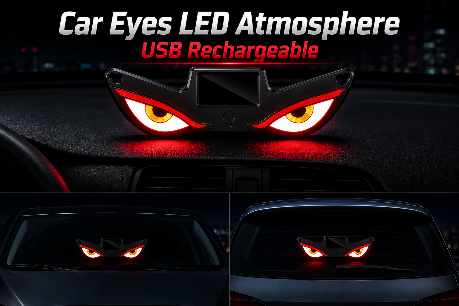 Car Eyes LED Atmosphere USB Rechargeable