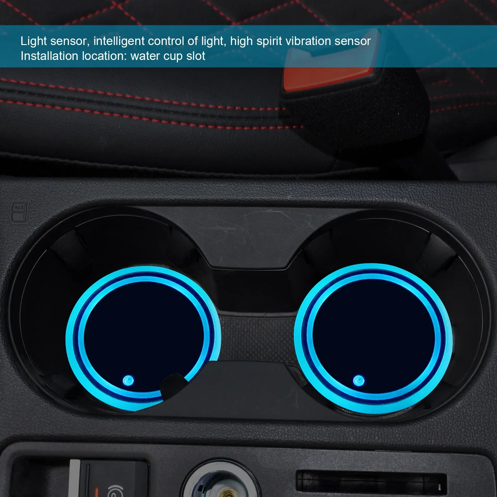 7 Color car Changing LED Cup Holder Lights