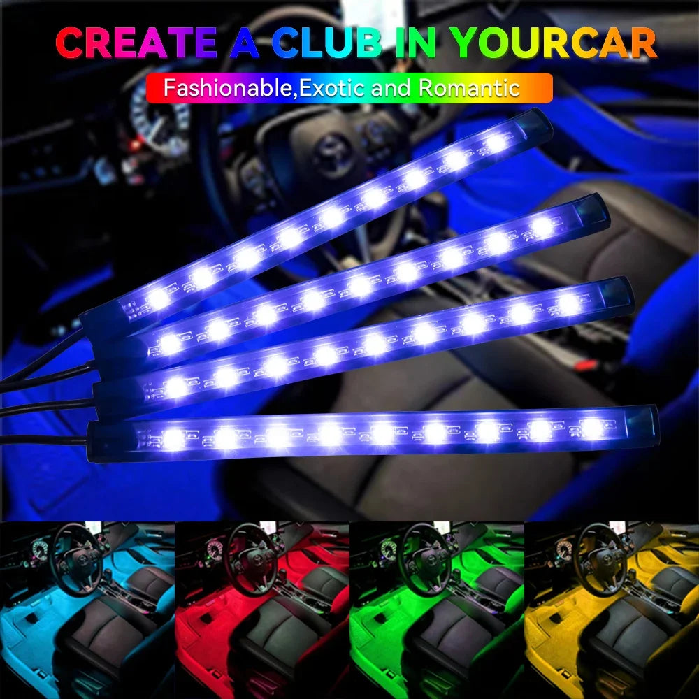 Neon RGB Interior Foot Lights | Remote Music APP Control