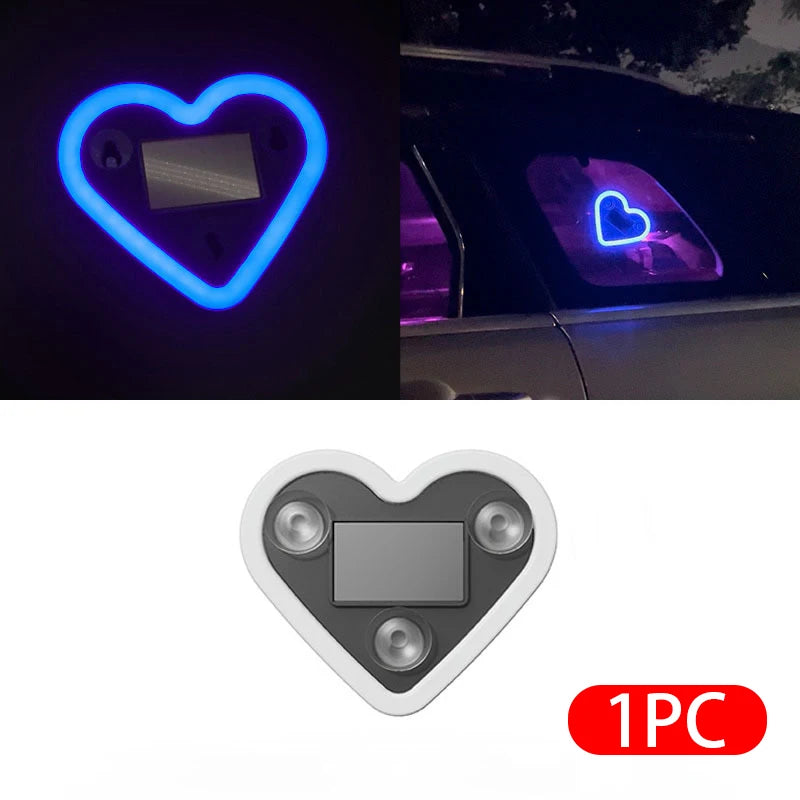 Universal LED Solar Heart-shaped Light Car Window