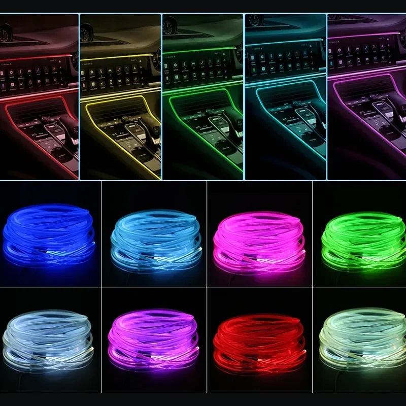 RGB Fiber Optic Car Ambient Light | App Control USB Car Interior Lighting