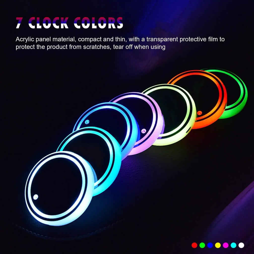 7 Color car Changing LED Cup Holder Lights