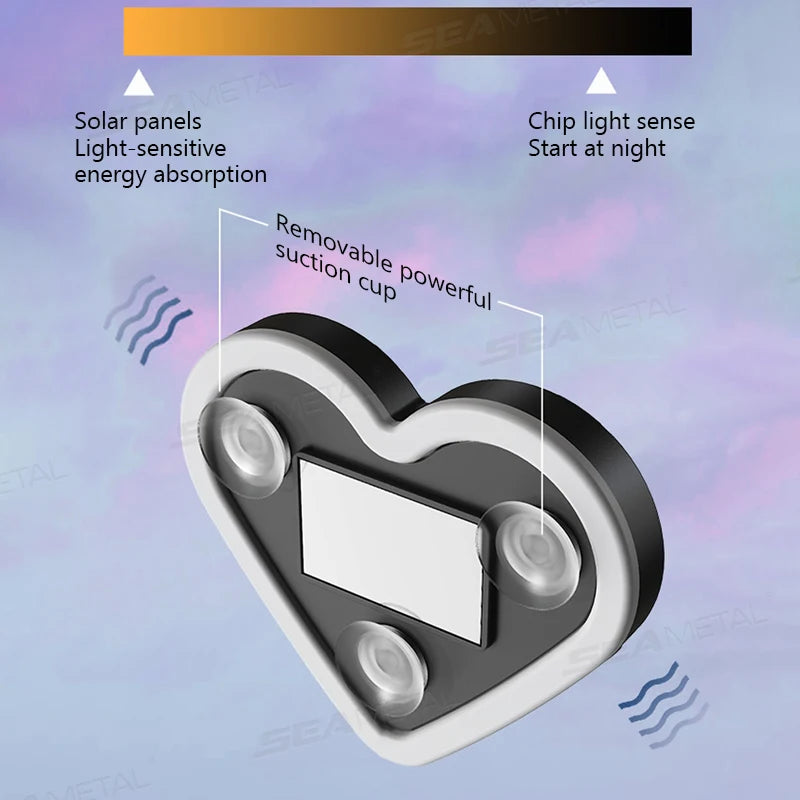 Universal LED Solar Heart-shaped Light Car Window