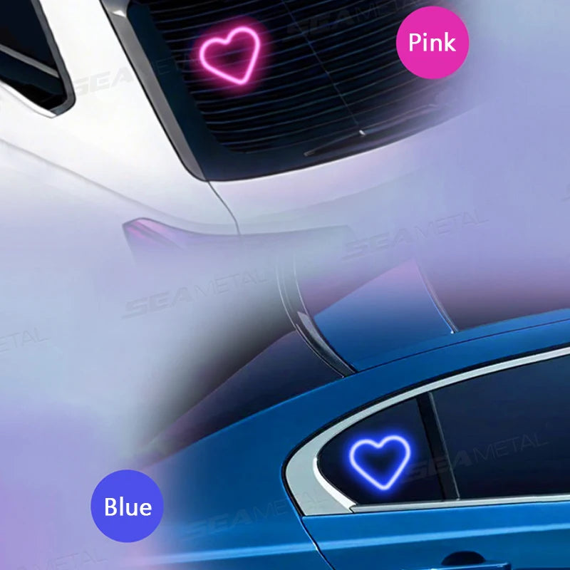 Universal LED Solar Heart-shaped Light Car Window