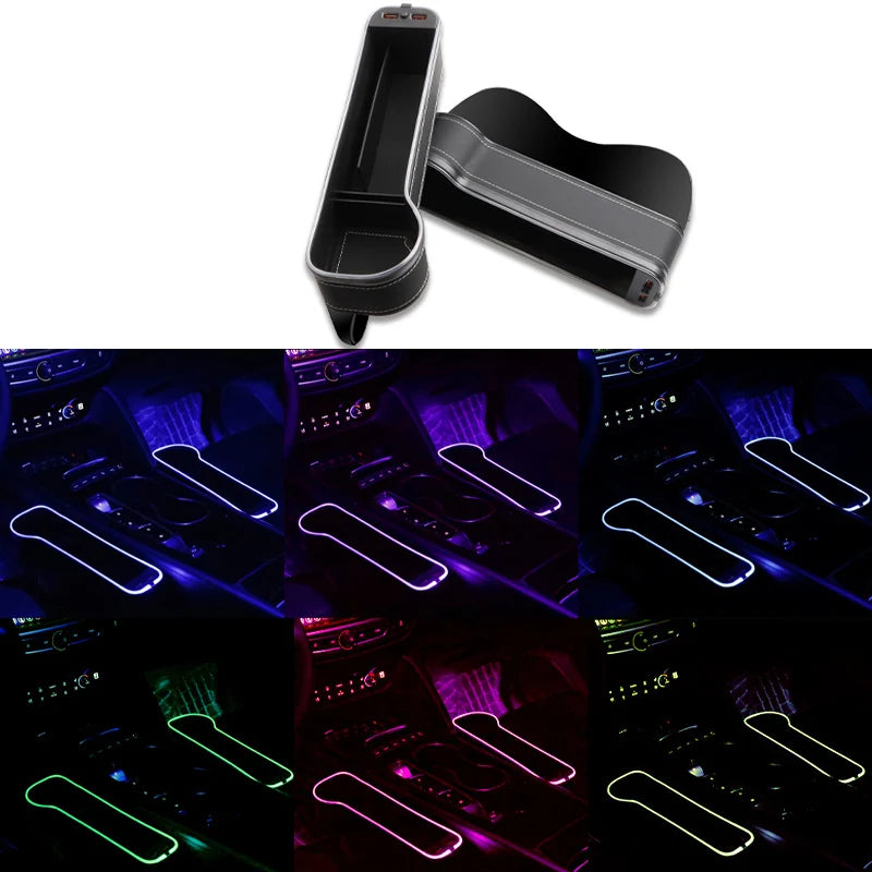 LED Car Seat Gap Filler Cup & Holder with USB charging