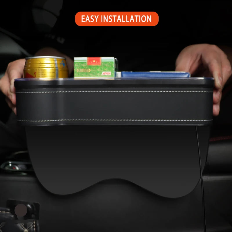 LED Car Seat Gap Filler Cup & Holder with USB charging