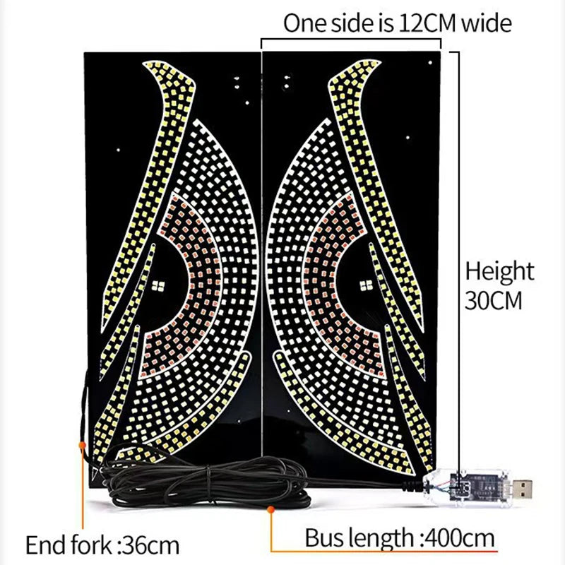 USB Dynamic Car Eyes Light Car Windshield Dynamic LED