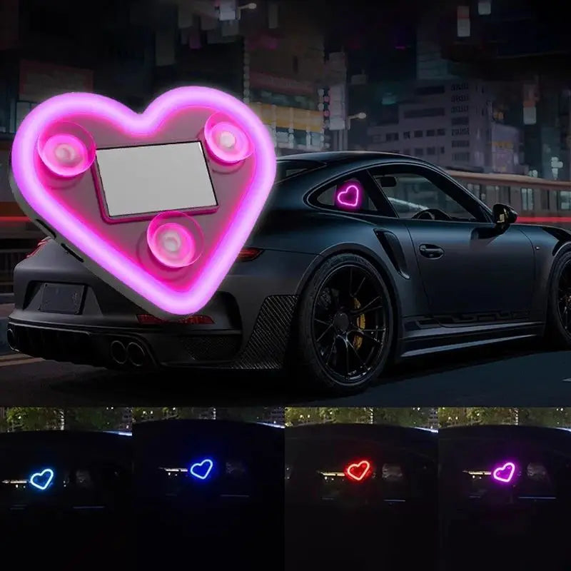 Universal LED Solar Heart-shaped Light Car Window