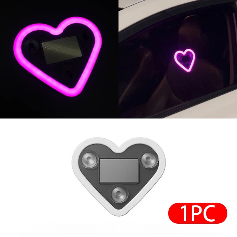 Universal LED Solar Heart-shaped Light Car Window